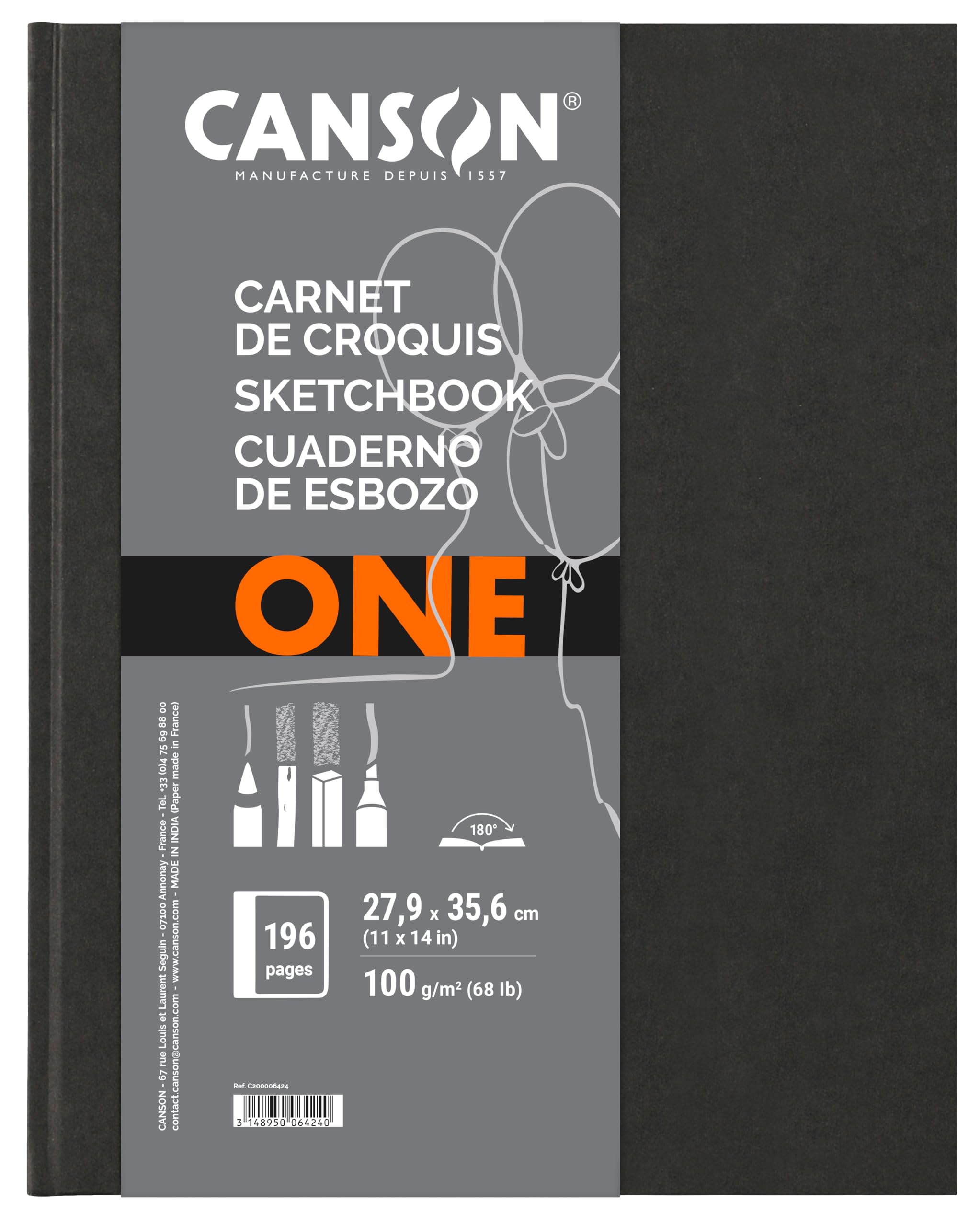 Canson Hardbound Sketchbook, Size 11 x 14 Inches (6424)