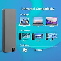 Vista 3 de Unidad de estado sólido externa portátil de aluminio de 5 estrellas SSD de 2 TB, lectura de hasta 500 MB/s, USB-C, USB A 3.2 Gen 2, impermeable, a