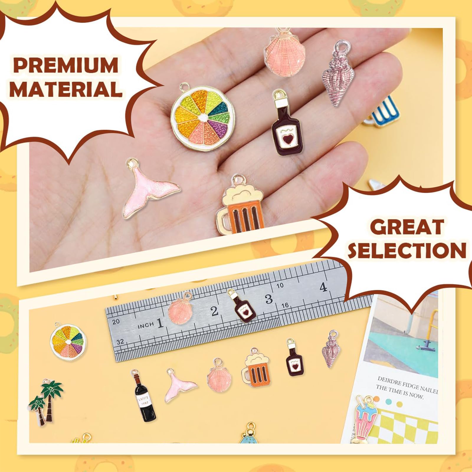 Yeomju Pack of 25 Wine Glass Charms, Glass Marker Set for Wine Glasses Reusable Drinking Glasses Markers, Party Decoration - Image 4