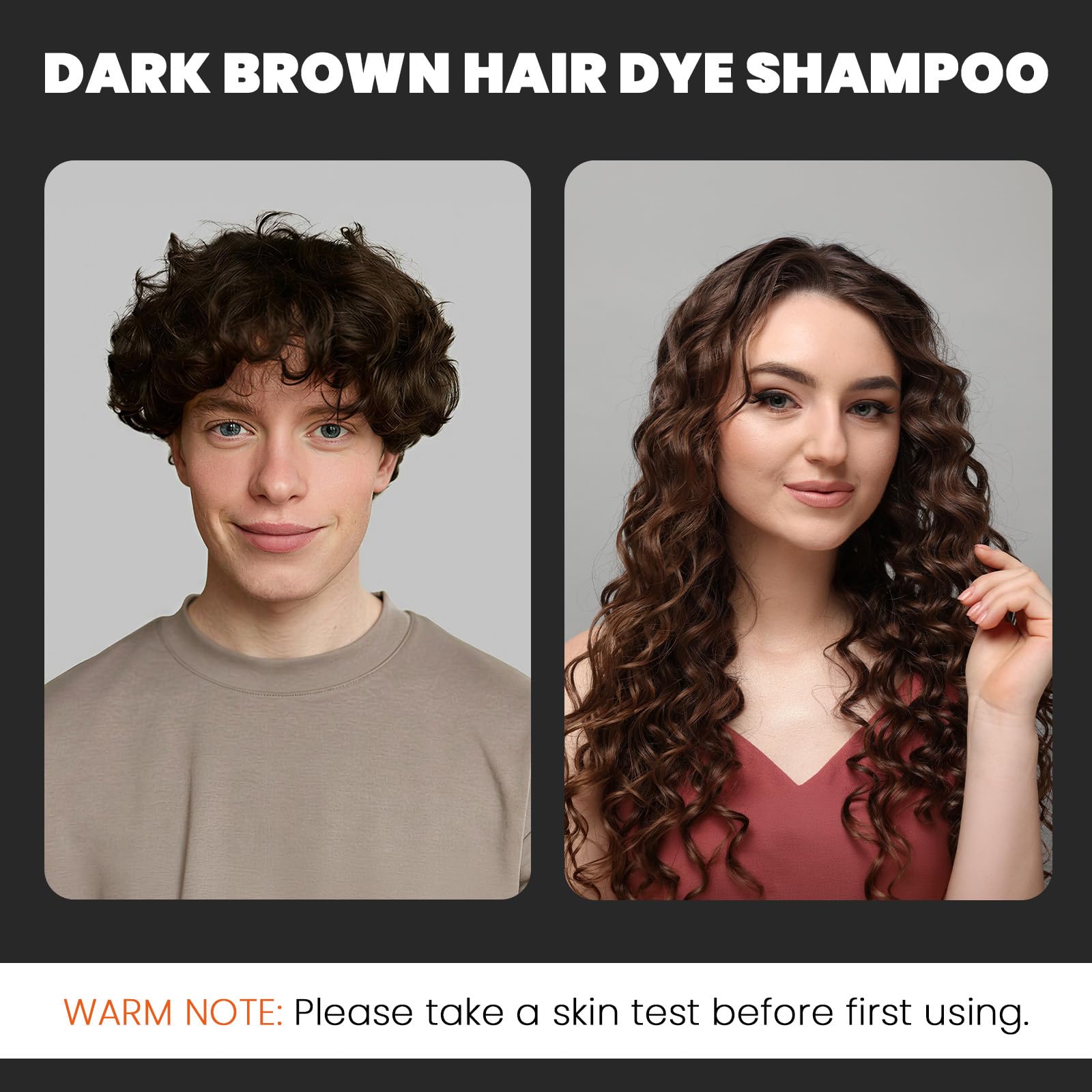 Herbal 3-in-1 Hair Dye Shampoo for Gray Hair Coverage