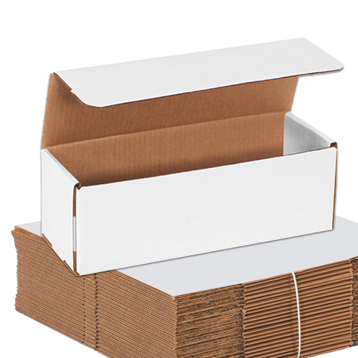 AVIDITI White Shipping Boxes 12" x 4" x 4" (25-Pack) Foldable & Crush-Proof | Corrugated Cardboard Mailing Boxes for Shipping, Mailers, Moving, Packing, Small Business, Ideal to Use as Gift Box 12x4x4" White (25-Pack)