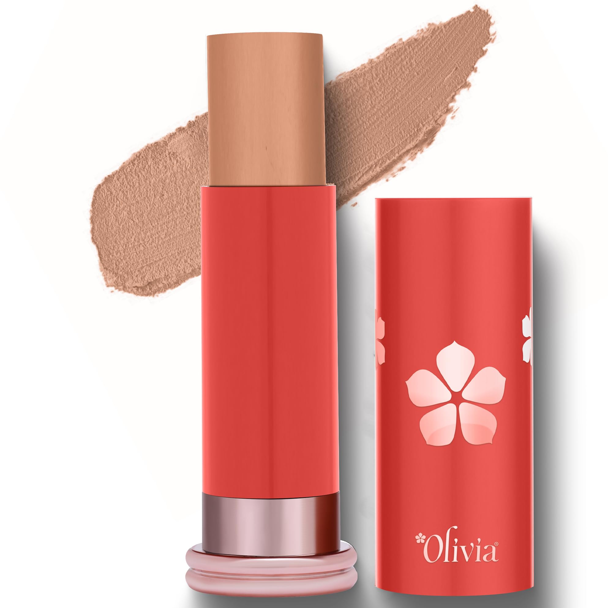 Olivia SkinSync Make Up Stick Foundation With SPF 25, Lightweight, Full Coverage Foundation With Natural Finish Face Makeup, Waterproof & Sweatproof Foundation Stick - 15g| Shade - 05 Roasted Almond-image-5