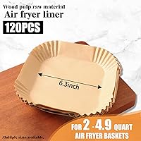 Vista 5 de Forros de papel desechables, 120 piezas cuadradas, accesorios de pergamino para freidora de aire antiadherentes, horno microondas, sartén, hoja