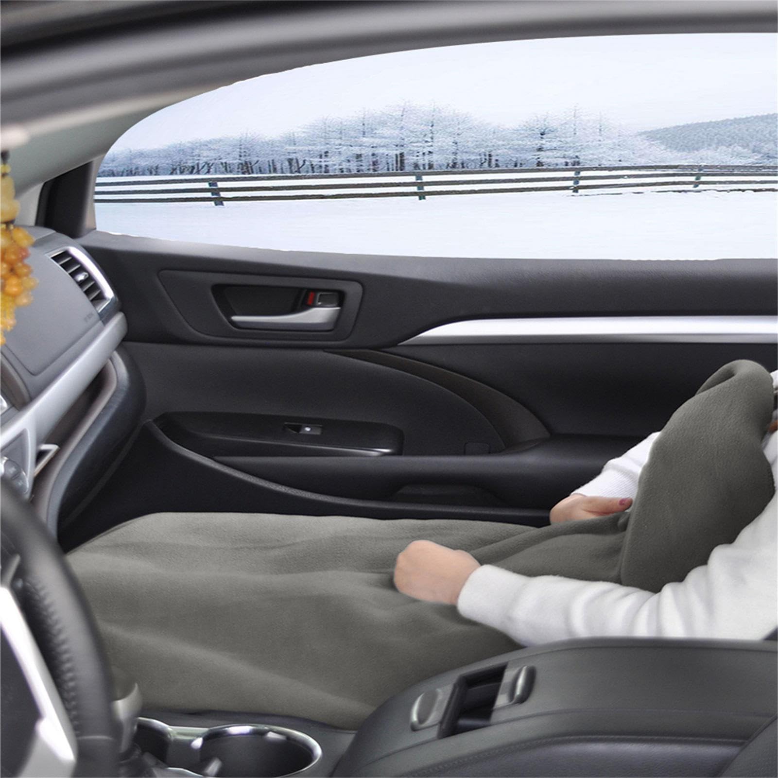 Coperta elettrica per auto, 12 Volt, 100 x 70 cm, avvolgitore invernale portatile con 5 livelli di calore e automatico, per veicoli, SUV, camion, strada, campeggio