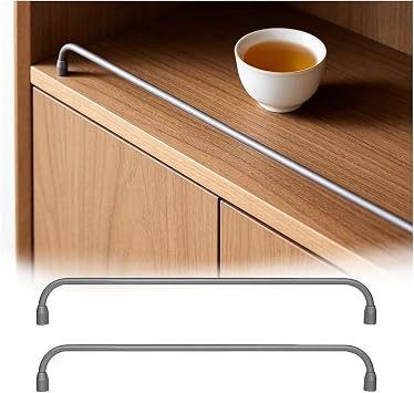 Metal Shelf Guard Rail Fence Gallery Guardrail, Shelf Rail with Brackets, Aluminum Round Tube Barrier for Wood Shelves2 Pack,14in/36cm
