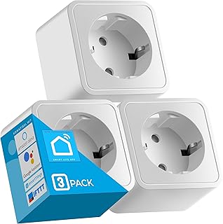 ECHOS Smart WLAN Steckdose 3er Pack | App-gesteuert | Sprachsteuerung mit Alexa und Google Home | Smart Home | WIFI