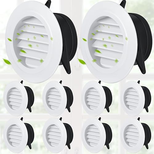 VIHOSE 8 Pack Soffit Vents 4 Inch, Round ABS Louvered