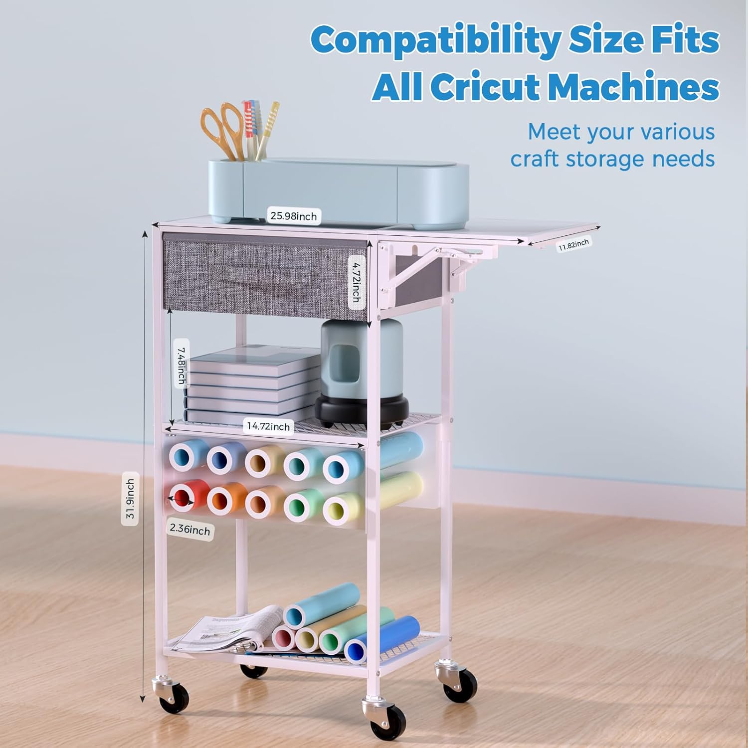 Rolling Cricut Storage Organizer Cart Compatible Colombia Ubuy