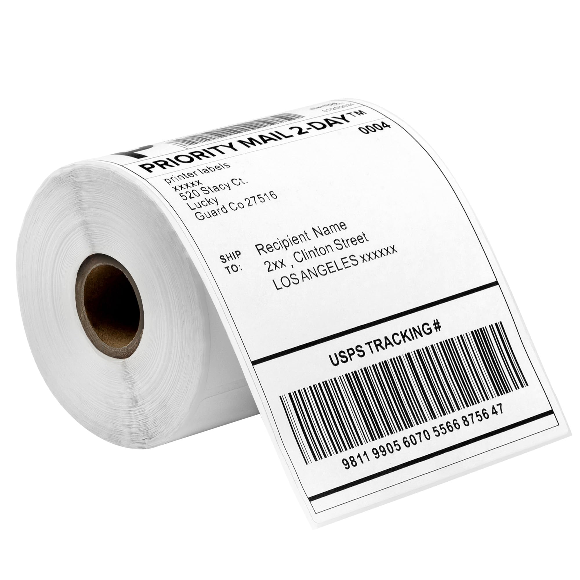 4x6 Direct Thermal Shipping Labels with Perforated, Commercial Grade, for Thermal Printer, Thermal Label Stickers, Compatible with Zebra, Rollo, Jadens, Nelko (1 Roll - 250 Labels)