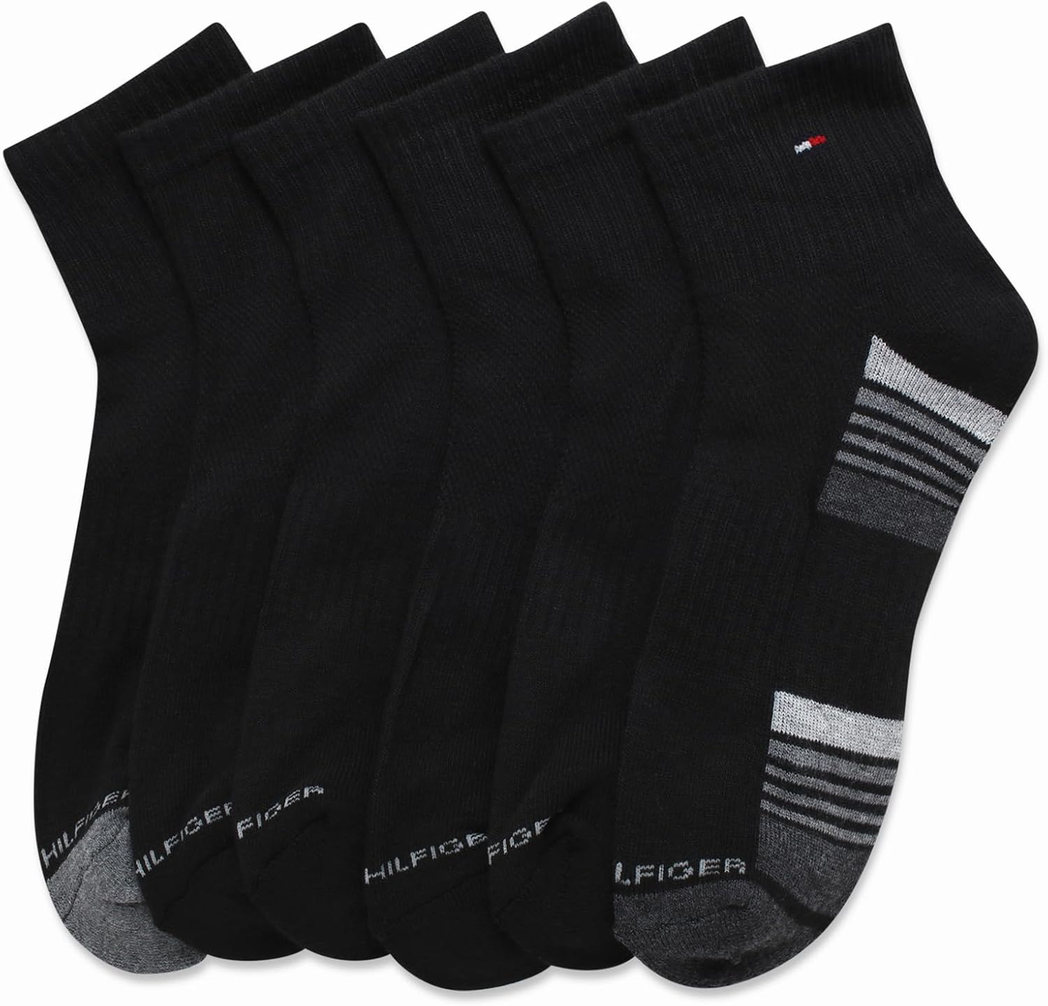 Tommy Hilfiger Mens Quarter Socks - 6 Pack Soft Cushioned Athletic Performance Ankle Socks for Men with Arch Support - Image 4