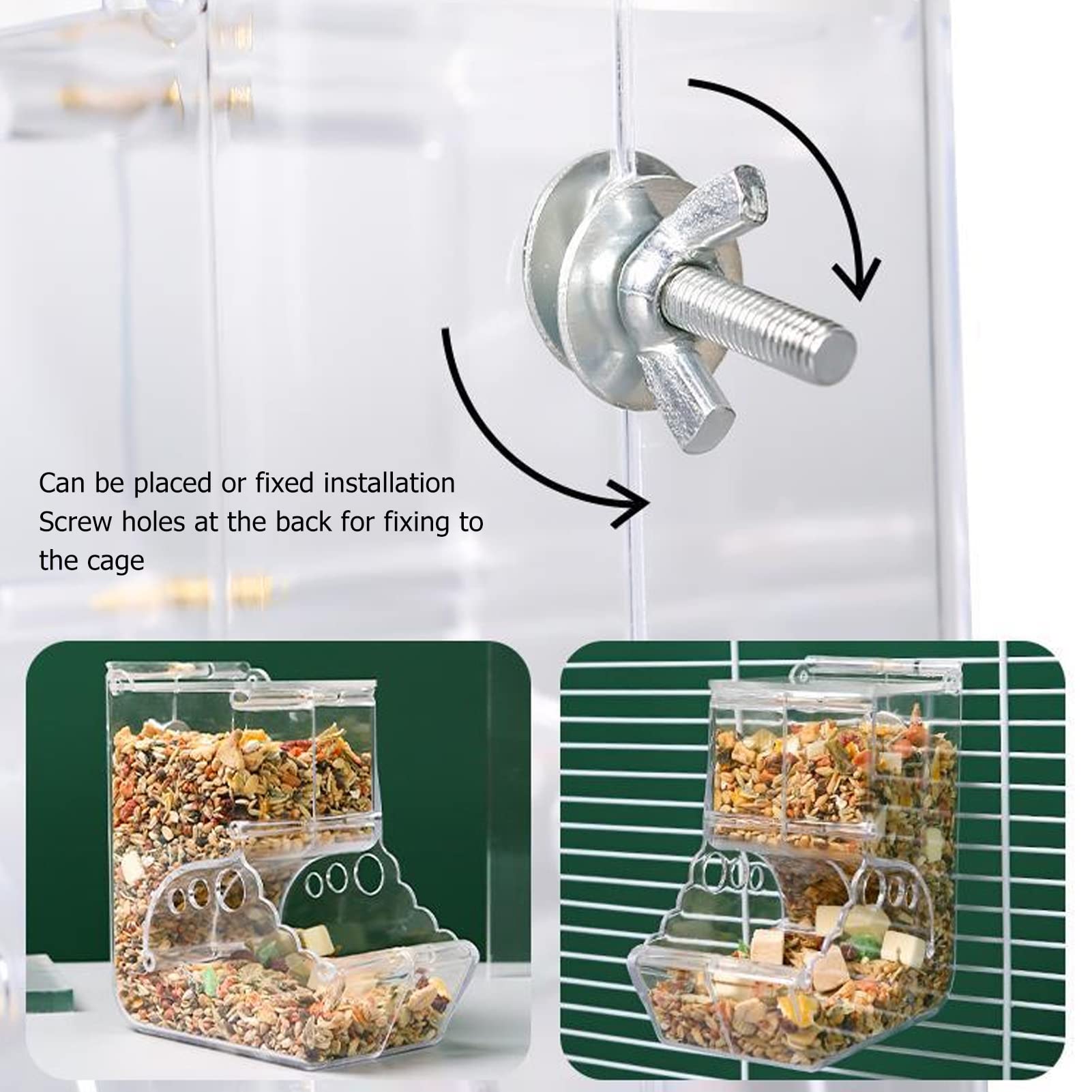 HEEPDD Hamster-Futterspender, Hamster-Futterspender, Transparent, Giftig, Verhindert Umkippen, Automatisch für Sugar Glider