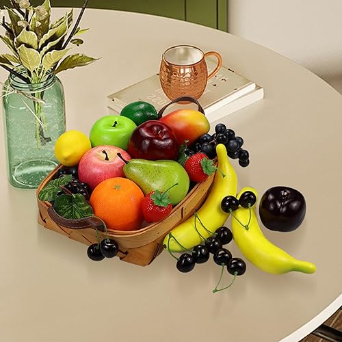 Miniatura 5 de Paquete de frutas artificiales, frutas falsas para decoración del hogar, juego de frutas de simulación, decoración de fiesta de Navidad, modelo de