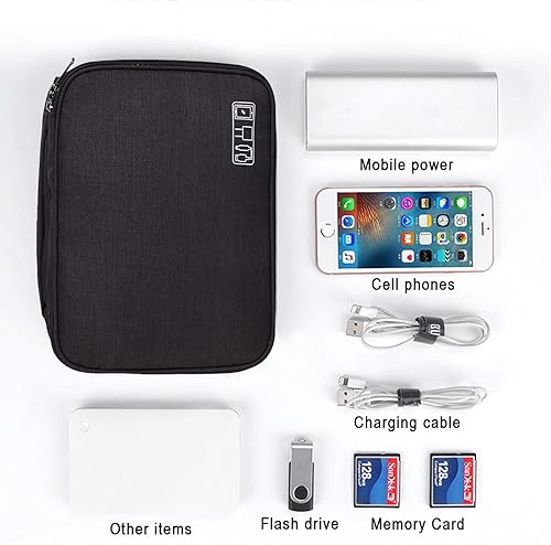 Miniatura 6 de Bolsa organizadora de cables de viaje, pequeña bolsa organizadora de accesorios para discos duros, memorias USB, almacenamiento de cables, tarjeta