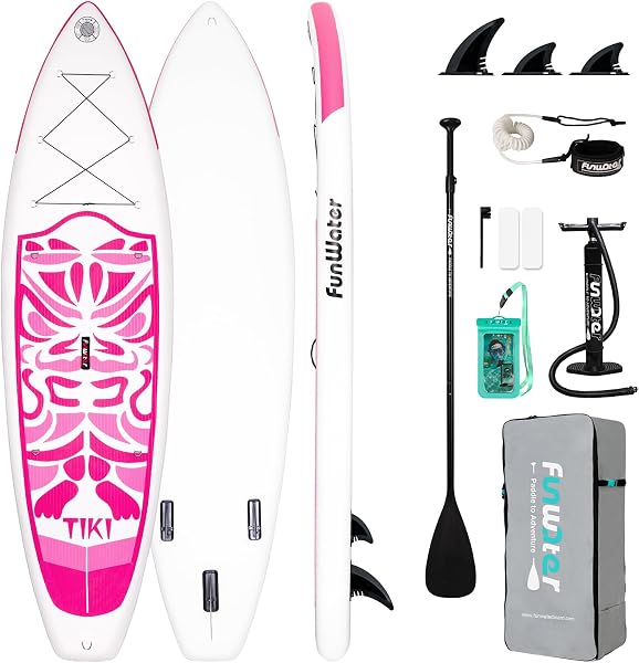 FunWater Tavola Gonfiabile Con Pinne,Guinzaglio Di Sicurezza,Pompa A Mano,Pagaia,Zaino Sup,Per Adulti E Ragazzi Di Tutti I Livelli - 1