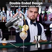 Vista 4 de Philorn Jigger de campana para bartending, jigger de cóctel de 2 onzas, 1 onza con medidas en el interior, medidor de tiro de acero inoxidable 304