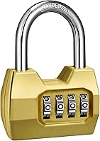 Vista 23 de 1 Pack disecu Candado de Combinación de 4 Dígitos, Candado Impermeable para Exteriores para Casillero de Gimnasio Escolar, Cerca, Portón, Cobertizo