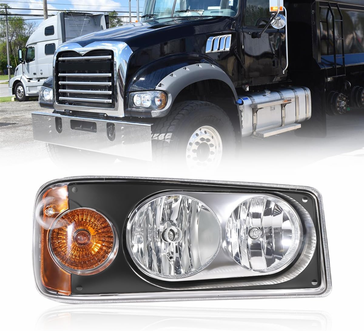 Headlights Assembly fit for Mack Granite Replacement Left Driver Right Passenger Side Headlamp