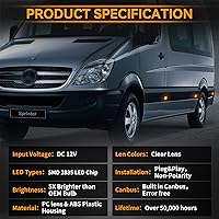 Vista 2 de POPMOTORZ Juego de 2 luces LED de señalización de giro lateral para VW C-rafter 2006-2018 Mercedes Sprinter W906 2006-2018 (Lente transparente)