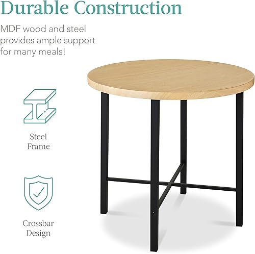 Miniatura 5 de Best Choice Products Juego de comedor redondo moderno de 5 piezas para cocina del hogar, comedor con 4 sillas, mesa de 1.5 pulgadas de grosor, color