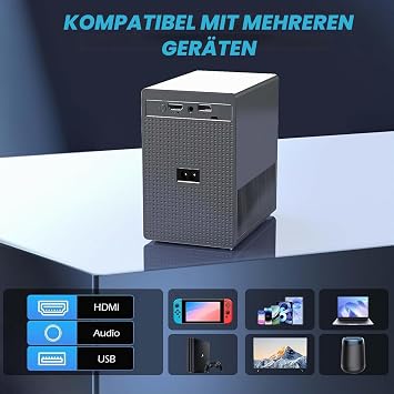 Mini Beamer 4k Heimkino Mini Projektor 4K Support Smart Projector Mini Projector TV Portable Video HD 1080P 15000 Lumens Automatische Vertikale Korrektur Elektrischer Fokus