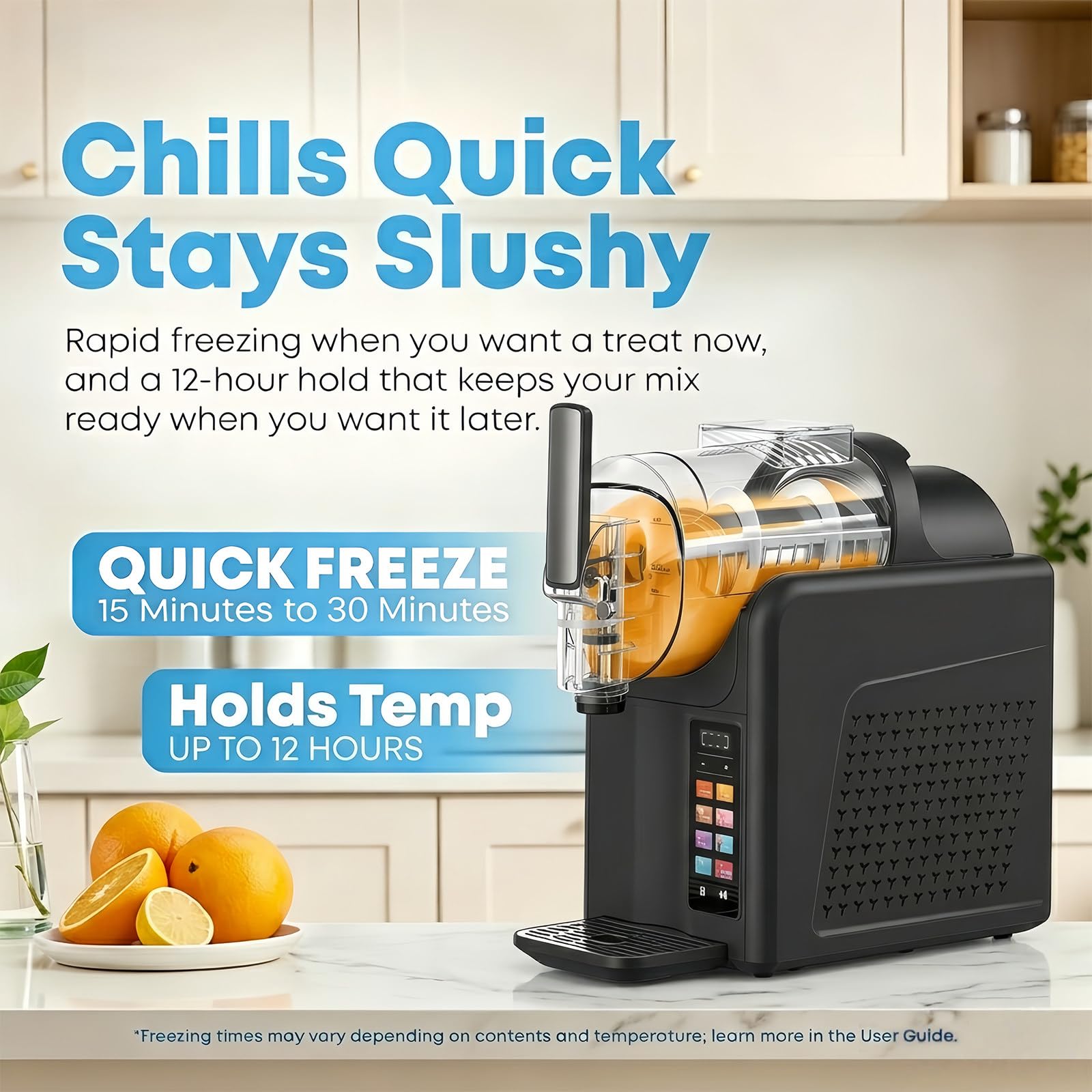 BANGBANGJI Máquina de Granizados Heladera 2L, 6 Programas, Pantalla LED, Autolimpieza, Temperatura Ajustable, para Margaritas, Frappés, Batidos Y Más Black