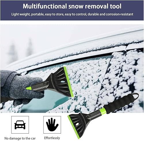 Miniatura 5 de 2 PCS Ice Scraper for Car Windshield, Scratch-Free Auto Window Snow Scraper with Foam Handle to Remove Snow, Frost and Ice, Portable Snow Removal