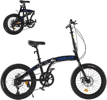 TRIOBLADE 20 Inch Folding Bike for Adult 7-Speed Shimano Drivetrain Folding Bicycle Lightweight Sturdy Frame Disc Brake Foldable Bikes for Women Men