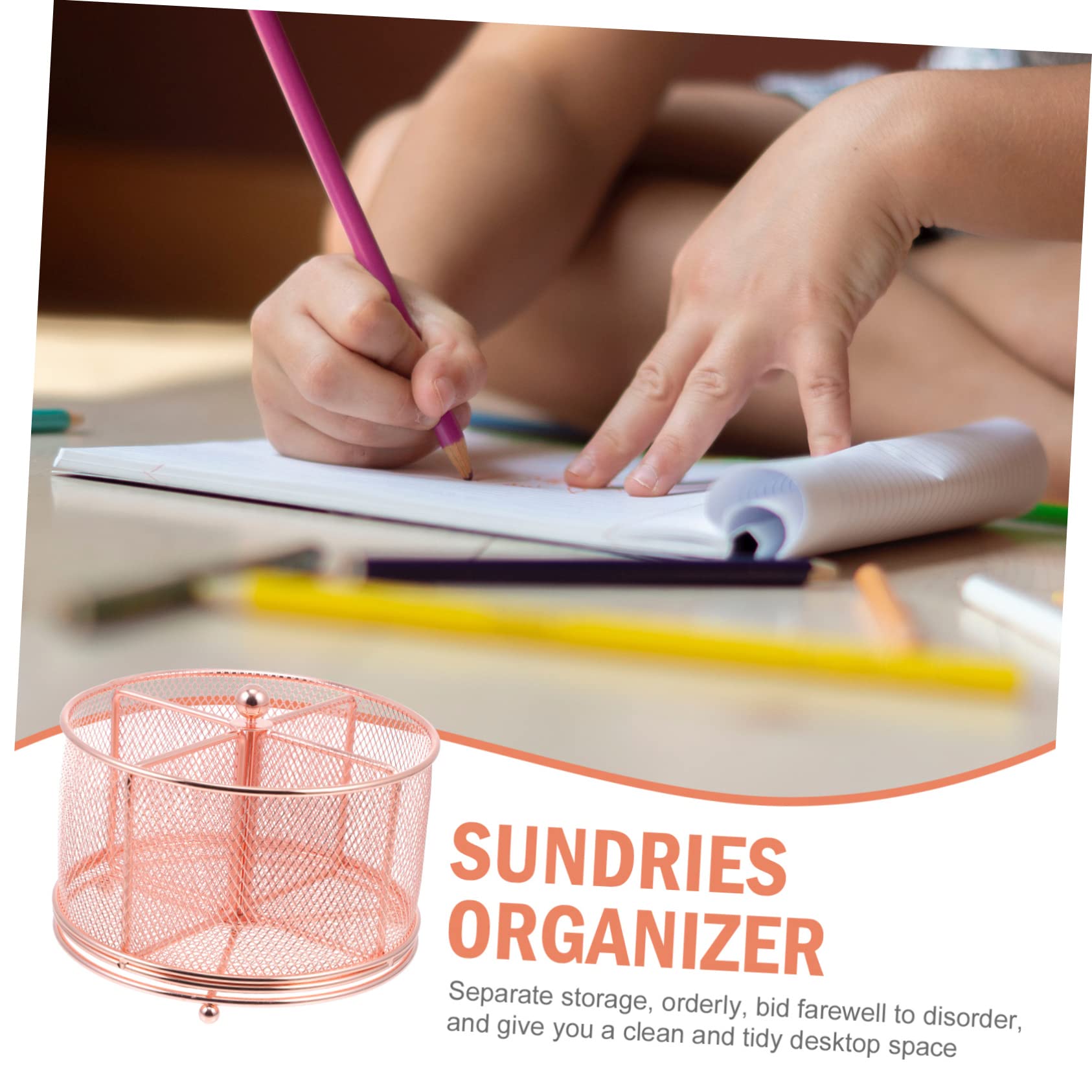 Rotierender Metallstift- Mit Multi-grid-design Für Schreibtischorganisation Aufbewahrung Von Schreibwaren Und Kosmetik Für Büro Und Zuhause