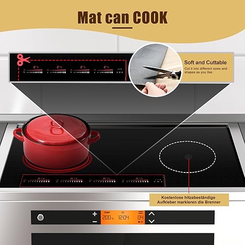 Miniatura 3 de Alfombrilla protectora grande de inducción (magnética) para estufa eléctrica de grado alimenticio, antigolpes y antiarañazos como cubierta de estufa