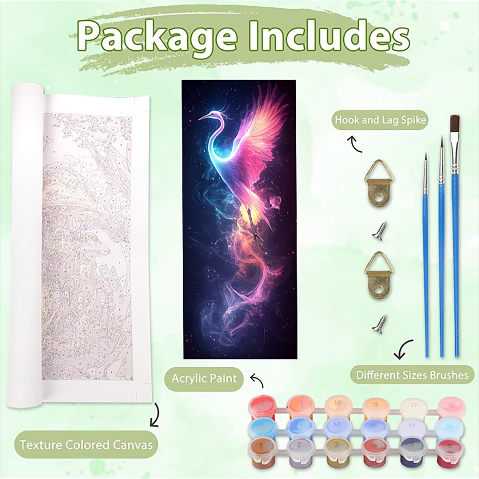 Malen Nach Zahlen 50x150cm Leinwand Tier Malen Nach Zahlen Erwachsene mit Ohne Rahmen, DIY Kreativ Set für Erwachsene mit Pinseln und Acrylfarbe, Zimmer Deko Osten Landschaft Geschenk, P0M-617