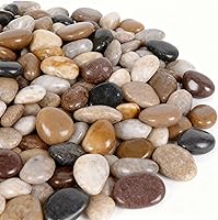 Onlyfire 15lb 1" Polished Mixed Color River Rocks - Premium Pebbles for Aquarium Gravel, Succulents, Landscaping & Indoor Plants