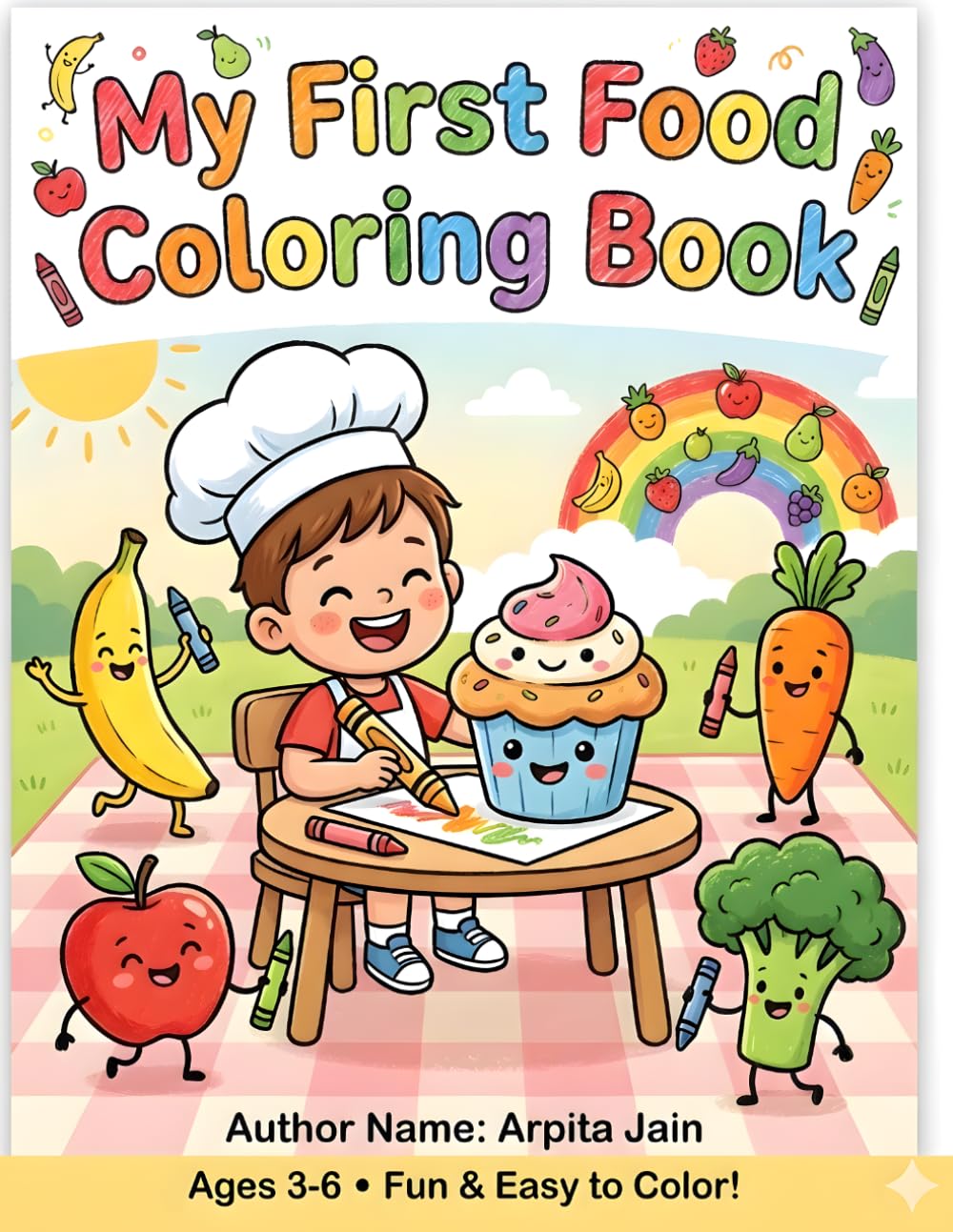 Simple food coloring book: Fun and Simple Food Illustrations for Kids Ages 3-6 | Big and Easy Coloring Pages of foods and snacks