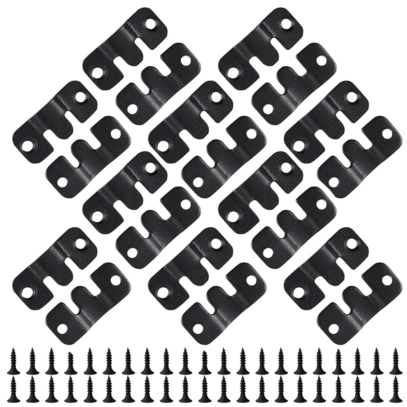 20PCS Heavy Duty Flush Mount Brackets, Stainless Steel Interlock Z Clips for Secure Wall Mounting, Picture Hanging, French Cleat for Headboards & Artworks, with Screws