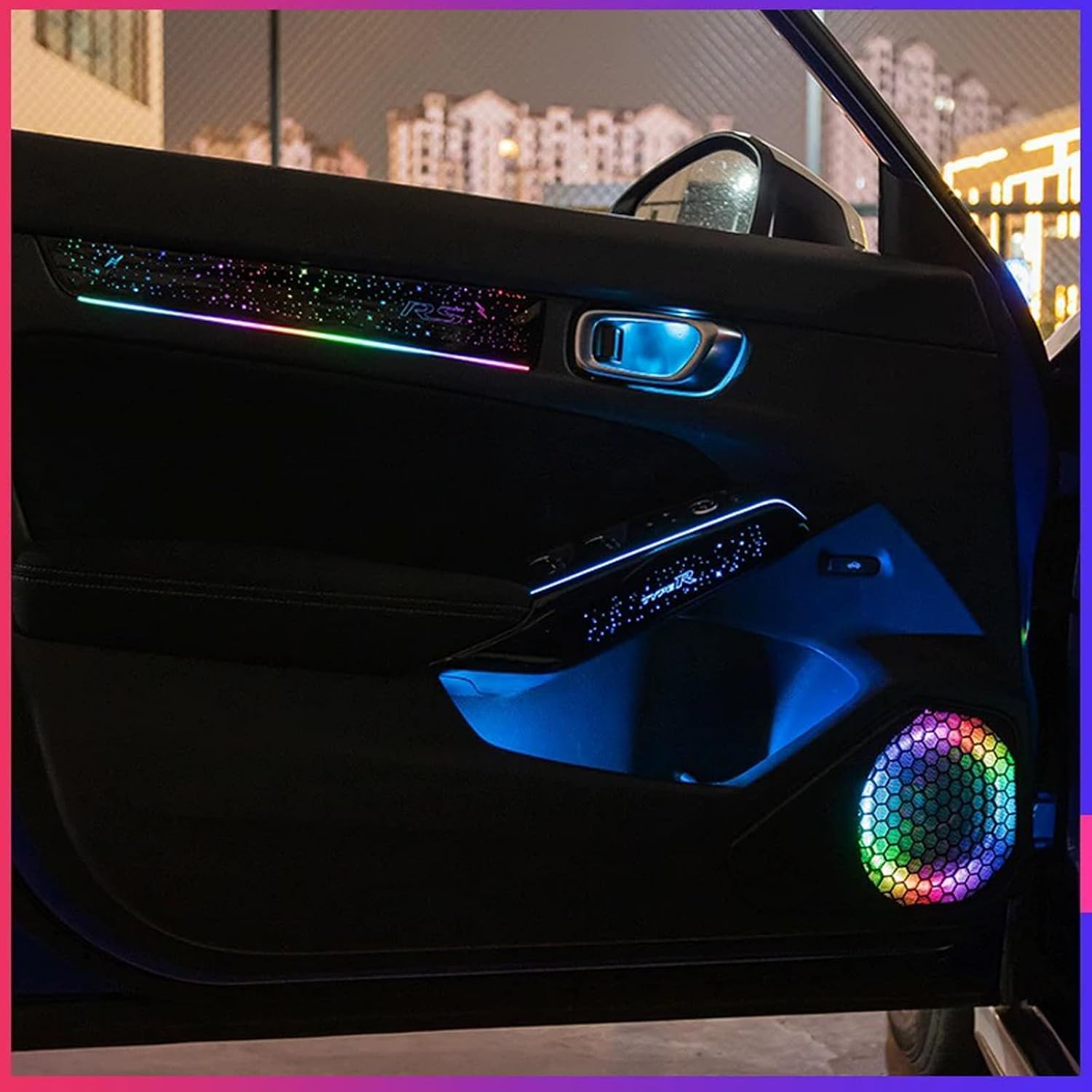 Acrylic LED Interior Car Lights, For Honda Civic 2022,2023,2024,2025 Model Interior Ambient Lights,25-Color RGB Phantom Colored Ambient Light Kit,Car Interior LED Strip Lights With Music Sync