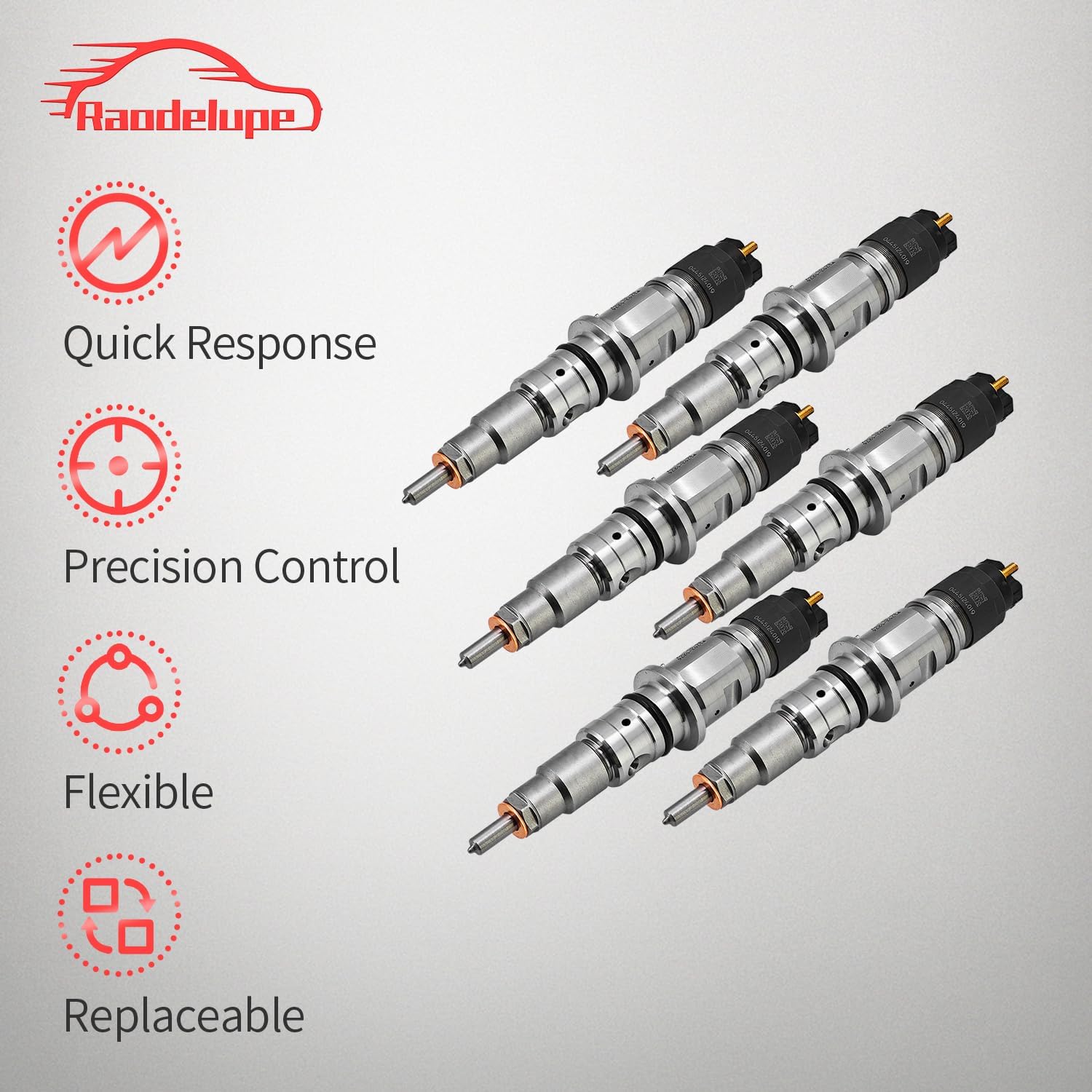 6PCS 0445124019 5289266 5289266PX Common Rail Injector Compatible with Cummins QSB4.5 QSB6.7 B6.7 Engine 52892660600 5289266RX 5289266RX
