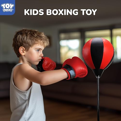 Miniatura 3 de TOY Life Saco de boxeo para niños, bolsa de boxeo con altura ajustable, juego de boxeo para niños de 8, 9, 10, 11, 12 años, el mejor regalo de boxeo