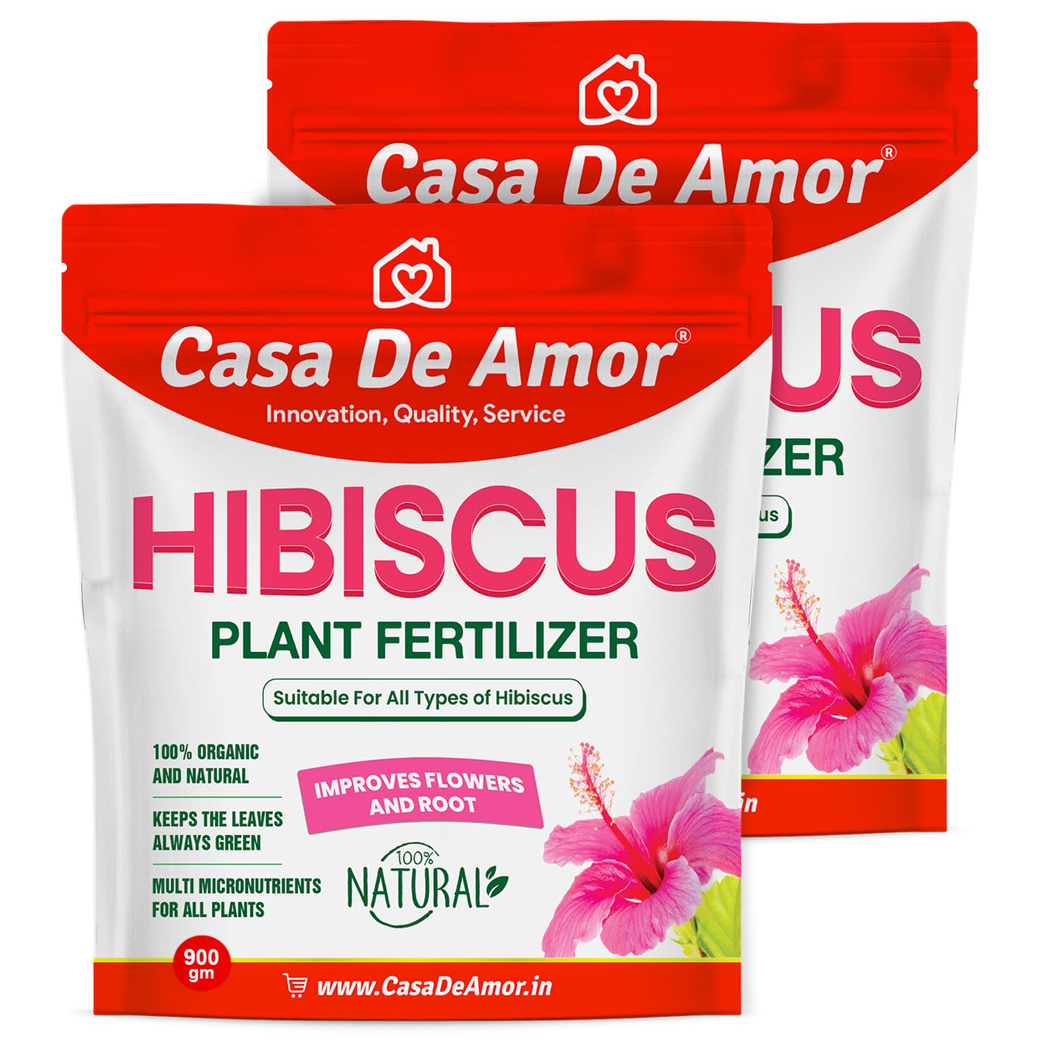 Casa De Amor Organic Hibiscus (Gudhal) Plant Food Powder For Flowering, Bright Leaves, Healthy Stems And Strong Roots (1800 Gm)