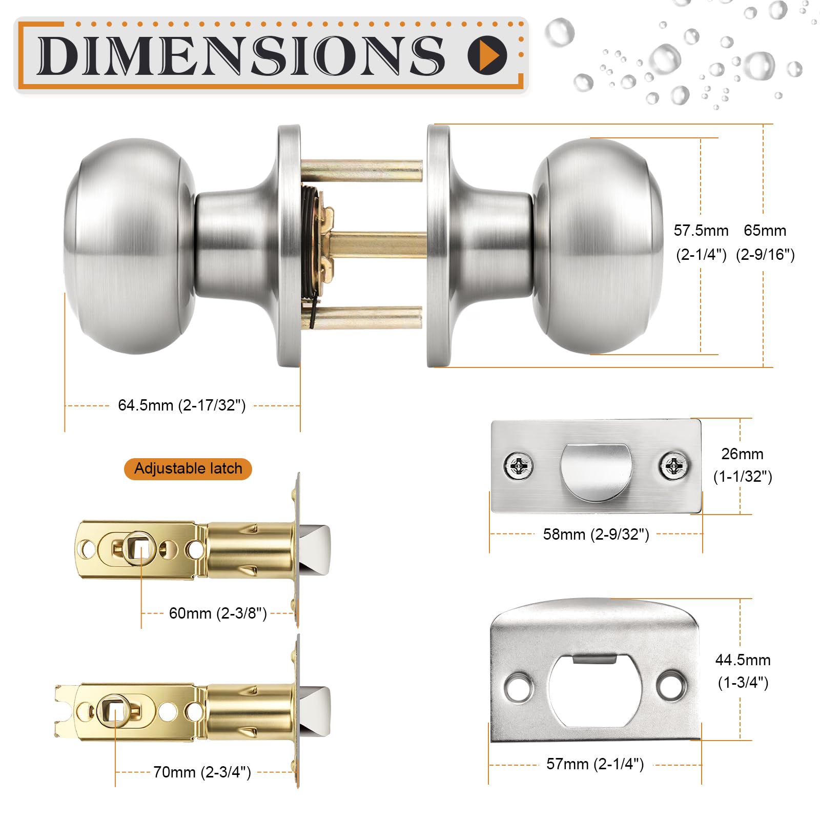 Brushed Nickel Door Knobs - 10 Pack for Interior Doors -7 Brushed Nickel Door Knobs - 10 Pack for Interior Doors -7