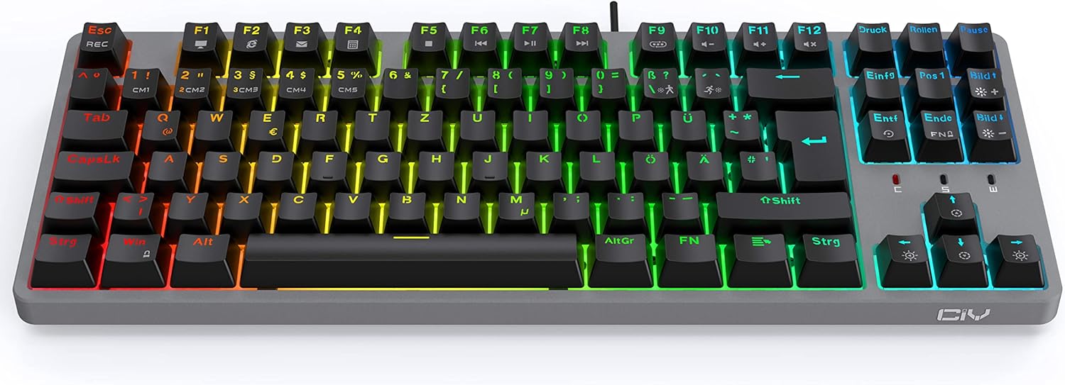 CIY X77 Mechanical Gaming Keyboard, 88 Keyboards QWERTZ Layout