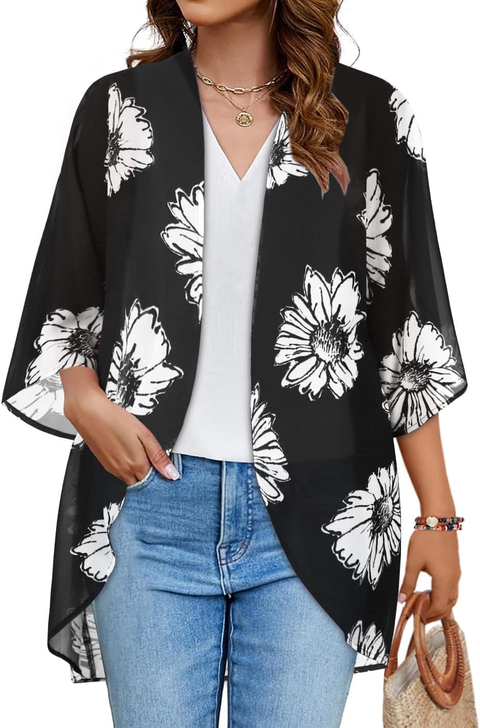 Womens Long Sleeve Tunic Crewneck Button Down Shirts Casual Blouses Tops