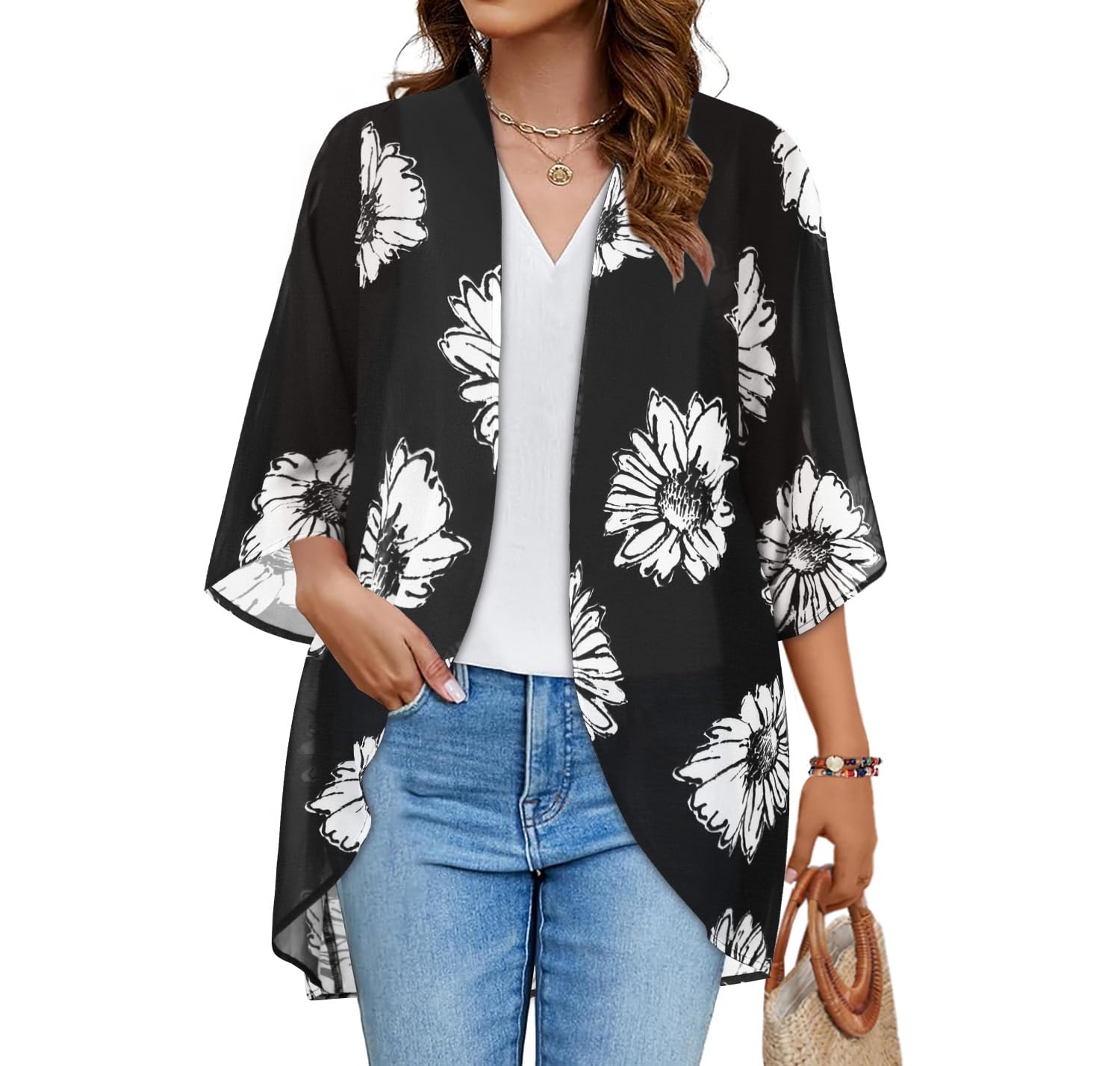 Womens Long Sleeve Tunic Crewneck Button Down Shirts Casual Blouses Tops