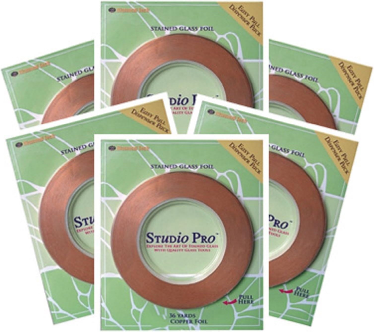 Studio Pro Stained Glass Supplies 7/32" Copper Back Copper Foil 6 Rolls