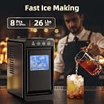 Antarctic Star Machine à glace, auto-nettoyage avec panier & Scoop, portable pour la maison/cuisine/camping/RV, 26lbs dans 24Hrs, 8 Cubes en 6 Mins, 0.8L Citernes & 1.1lb Stockage