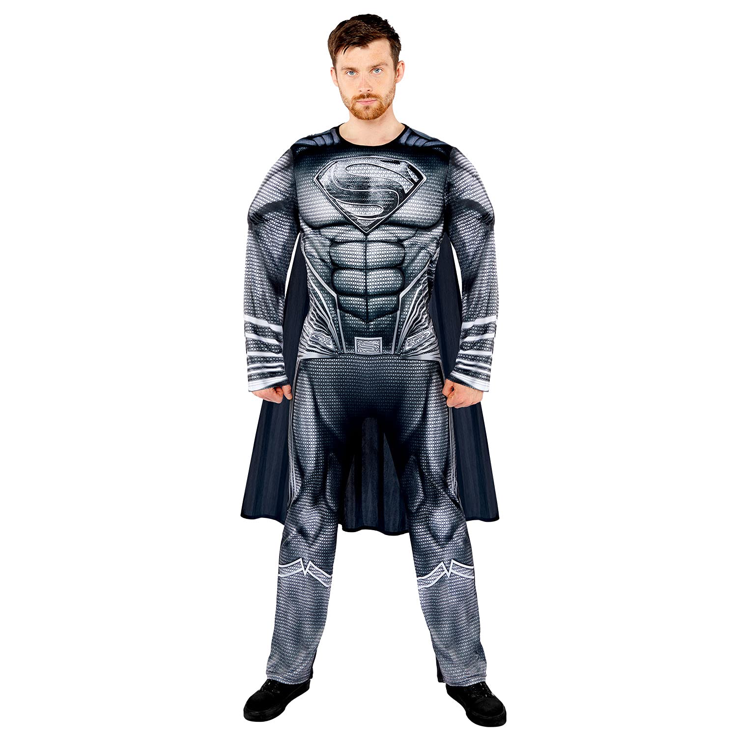 amscan 9912956 - Men's Official Justice League Snyder Superman Black Edition Fancy Dress Costume Size: X-Large