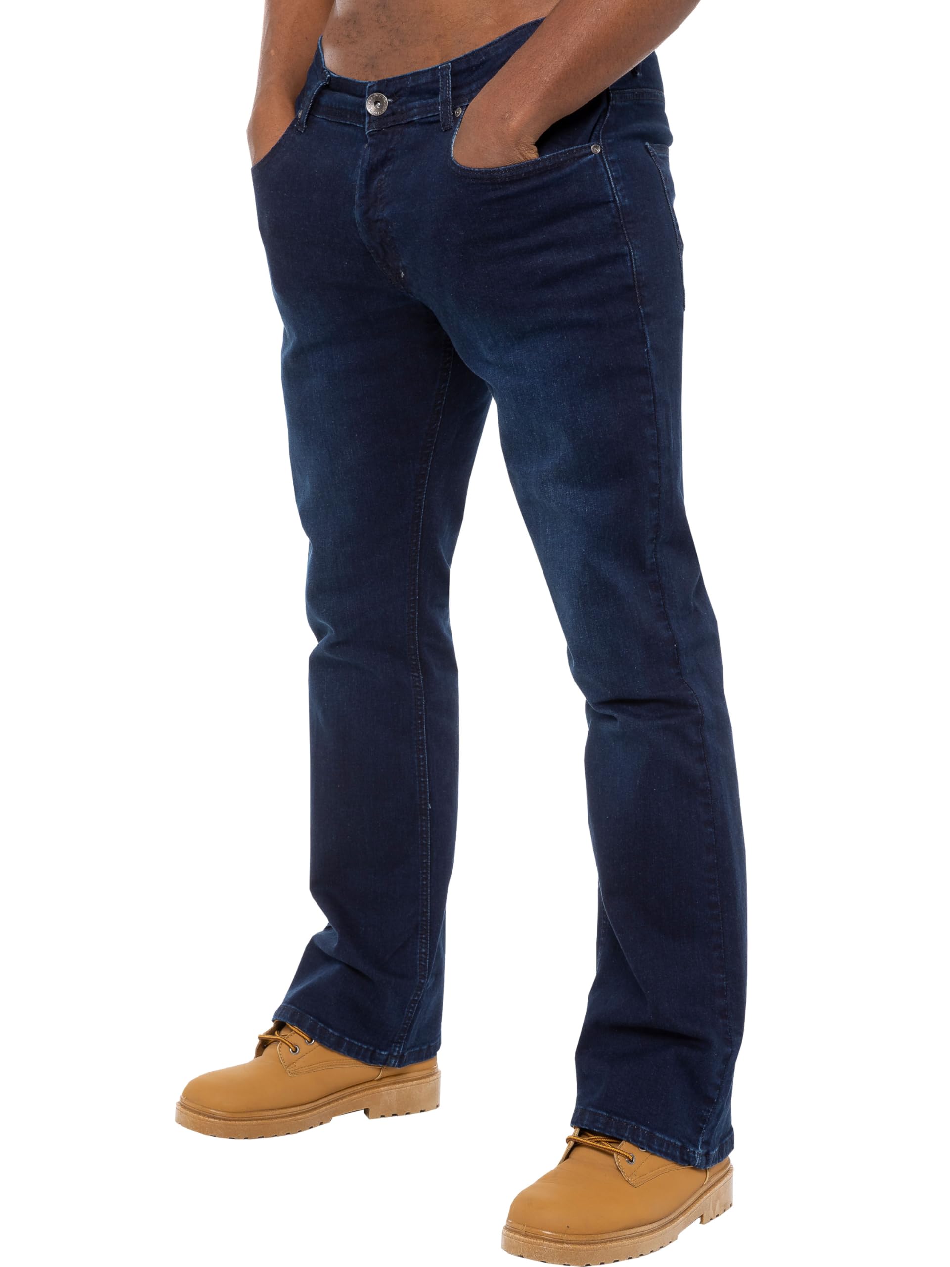 989Zé ENZO Jeans Boot Cut Uomo Pantaloni Casual Cotone con Taglio Bootcut