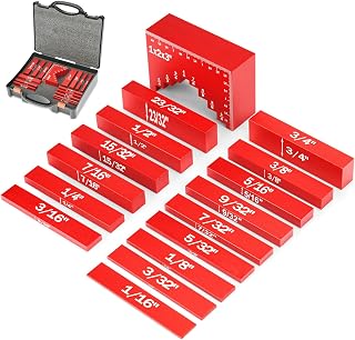 Comfylichi 16PCS Precision Aluminum Setup Blocks Height Gauge for Table Saw, Router - Woodworking Tools with Storage Case