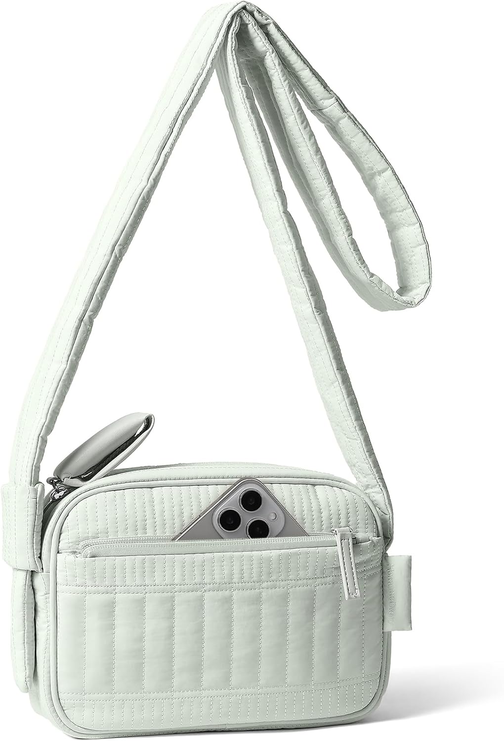 HomemeDiary Small Puffer Crossbody Bags for Women, RFID Travel Quilted Shoulder Purses, Puffy Handbags with Wide Strap