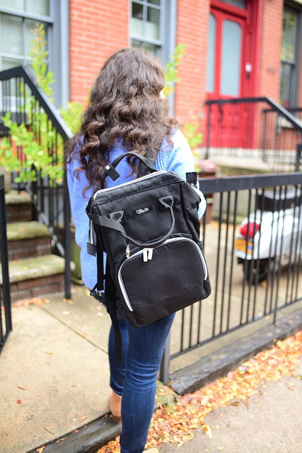 Milky Chic Mommy Diaper Bag- Waterproof USB Charging Port Stroller Straps Changing Pad