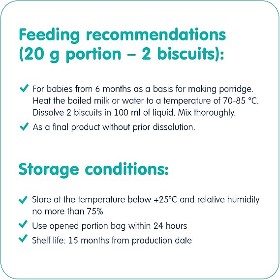 Fleur Alpine Baby Biscuits With Apple Juice - 12x2 Yummy Organic Baby Snacks for Delicious Smooth Breakfast Porridge Or Daytime Snack | Easy Whole Grain Snack Biscuits with No Added Sugar | 6 Mths
