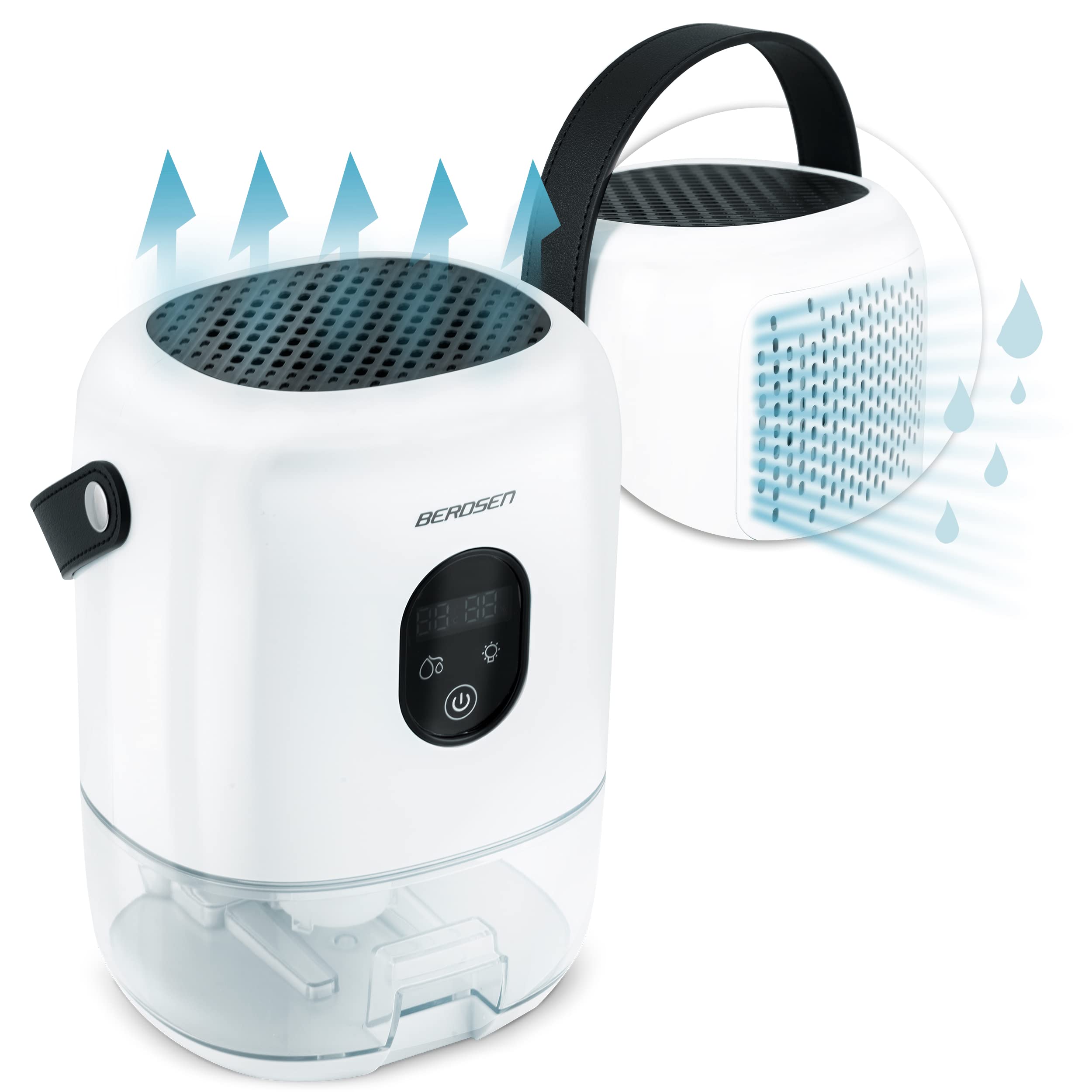 Osuszacz powietrza pochłaniacz wilgoci Berdsen BR-10B 1000 ml 22,5 W biały światla LED